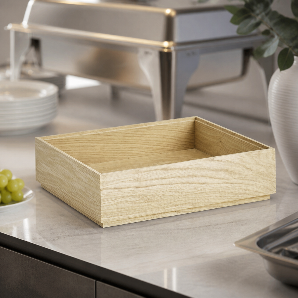 Commercial Wooden Box GN 1/2 325x265x85mm Stackable Storage