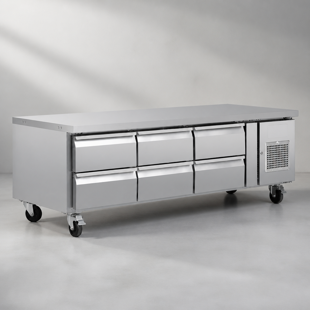 Commercial Six Drawer Chef Base Counter Fridge 600L Capacity