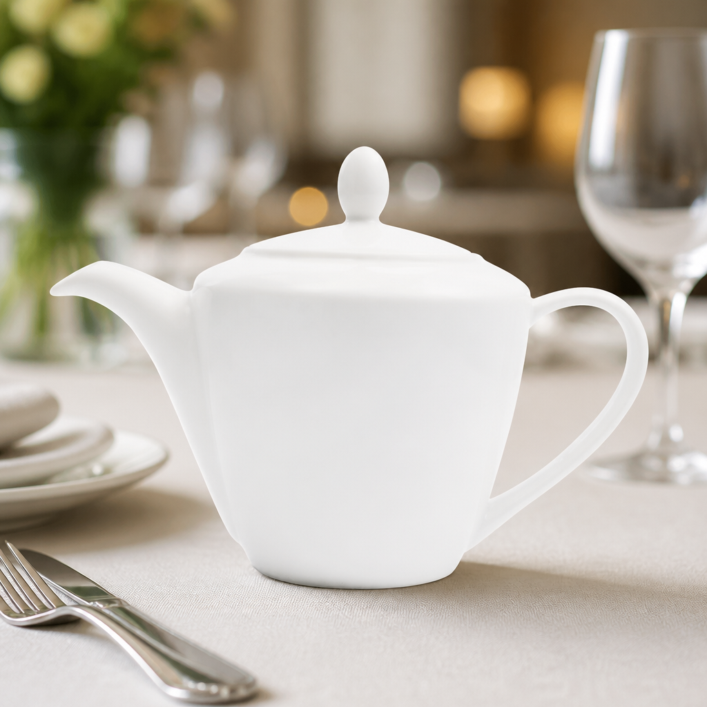 Set of 6 commercial 597ml teapots for catering use