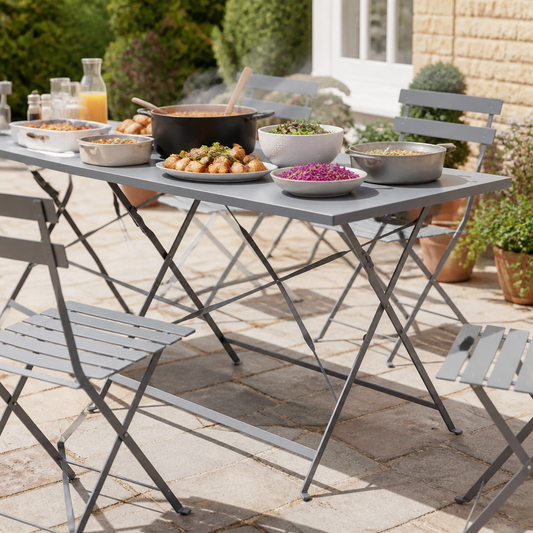 Commercial Folding Table 1100x700mm Rectangular Grey