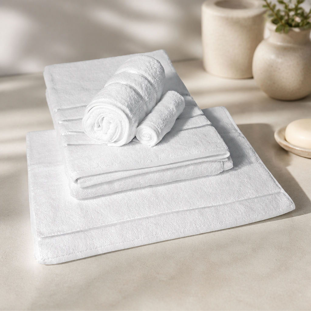 Commercial Spa Towel Set - Luxurious Cotton Face, Hand, Bath Towels