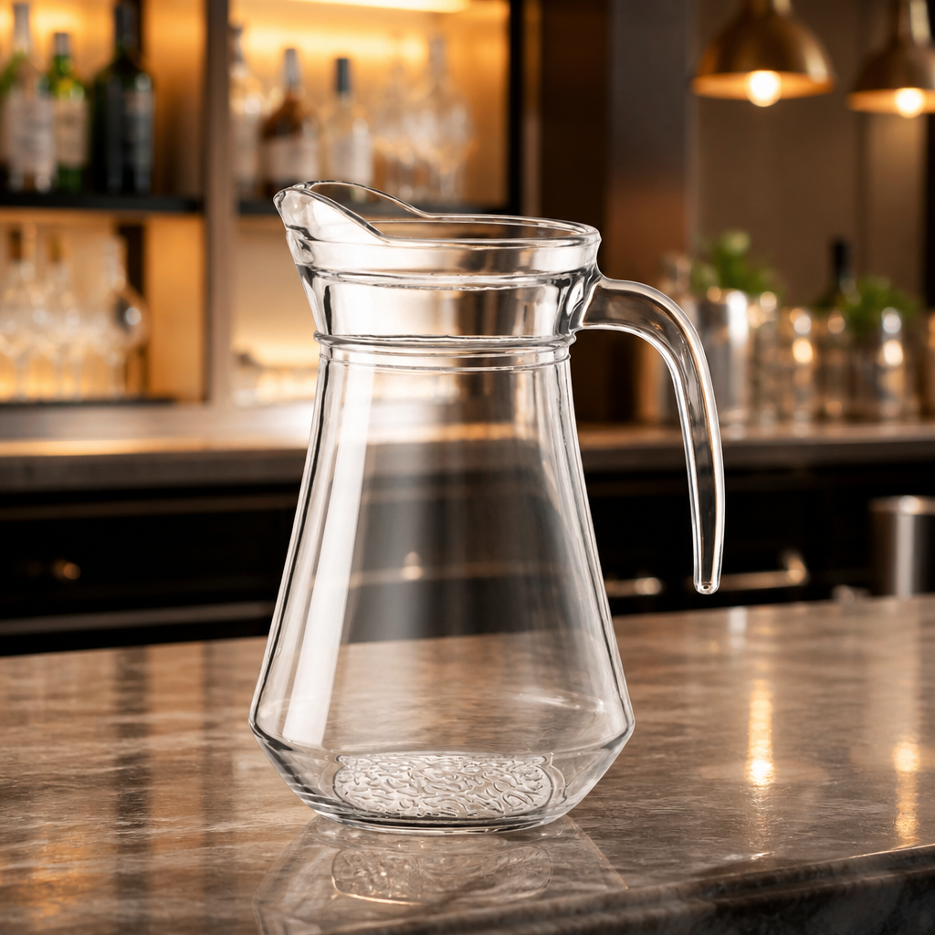 Commercial Glass Jugs 1Ltr - Bistro Style 6 Pack