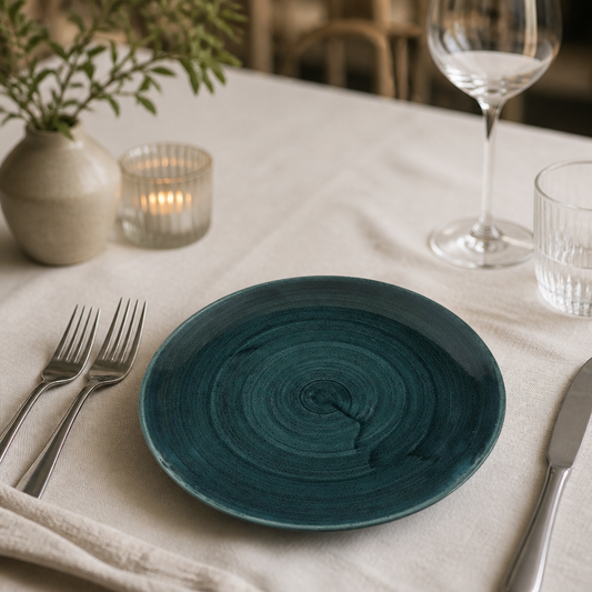 Commercial Coupe Plates Rustic Teal 217mm 12 Pack