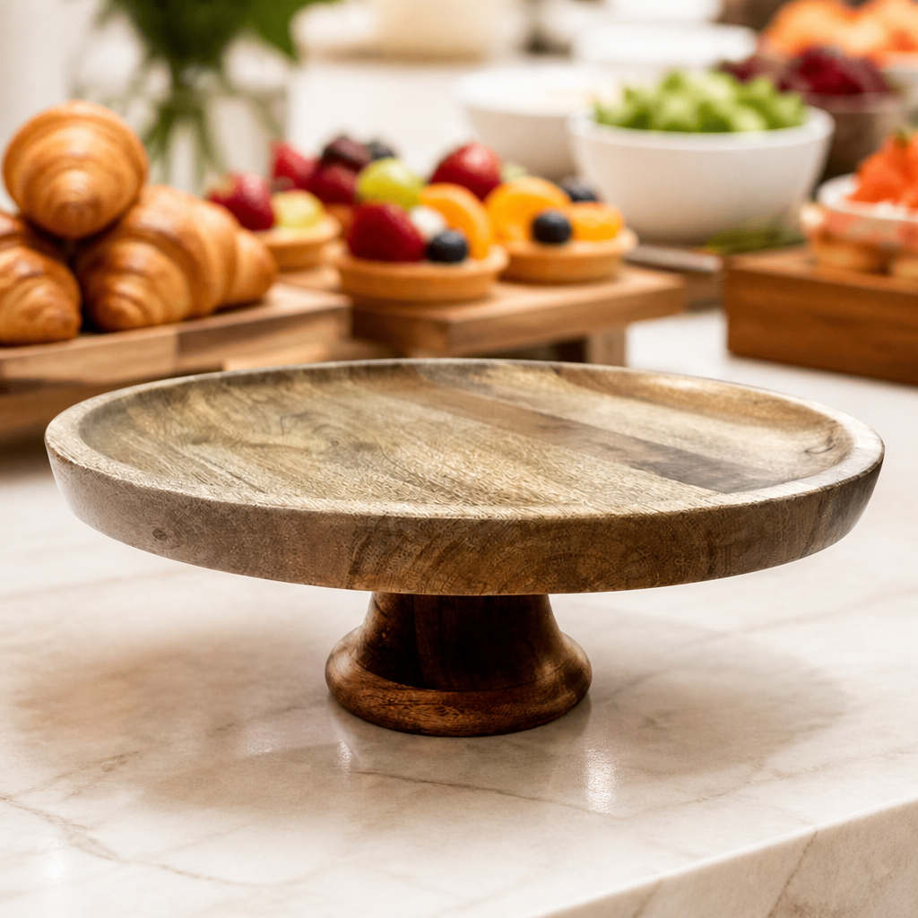 Commercial Mango Wood Cake Stand 330x120mm for baked goods