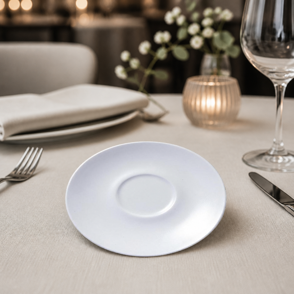 Commercial Vellum Saucers 156mm - 12 Pack Durable Ceramic