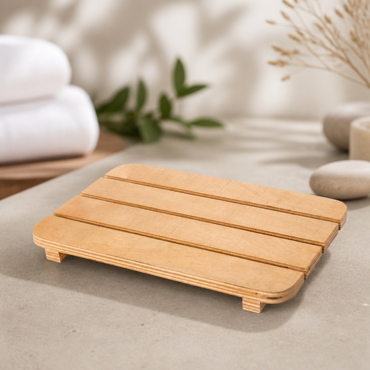 Commercial Wooden Slatted Amenities Tray 180mm for Toiletries