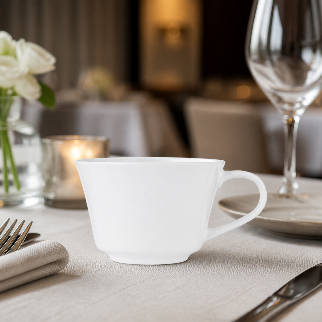 Commercial Fine Porcelain Tea Cups 227ml 6 Pack