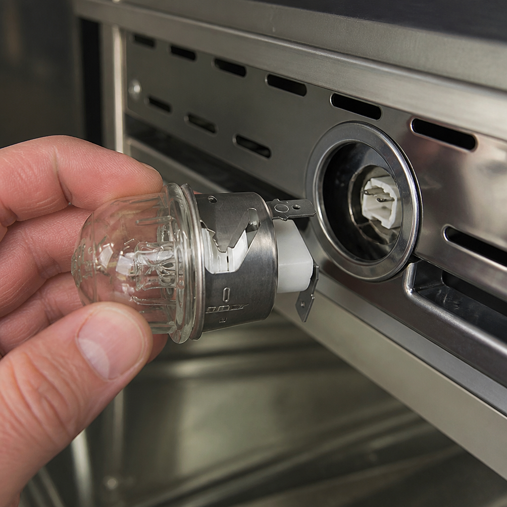 Replacement lamp with support for commercial pie cabinets
