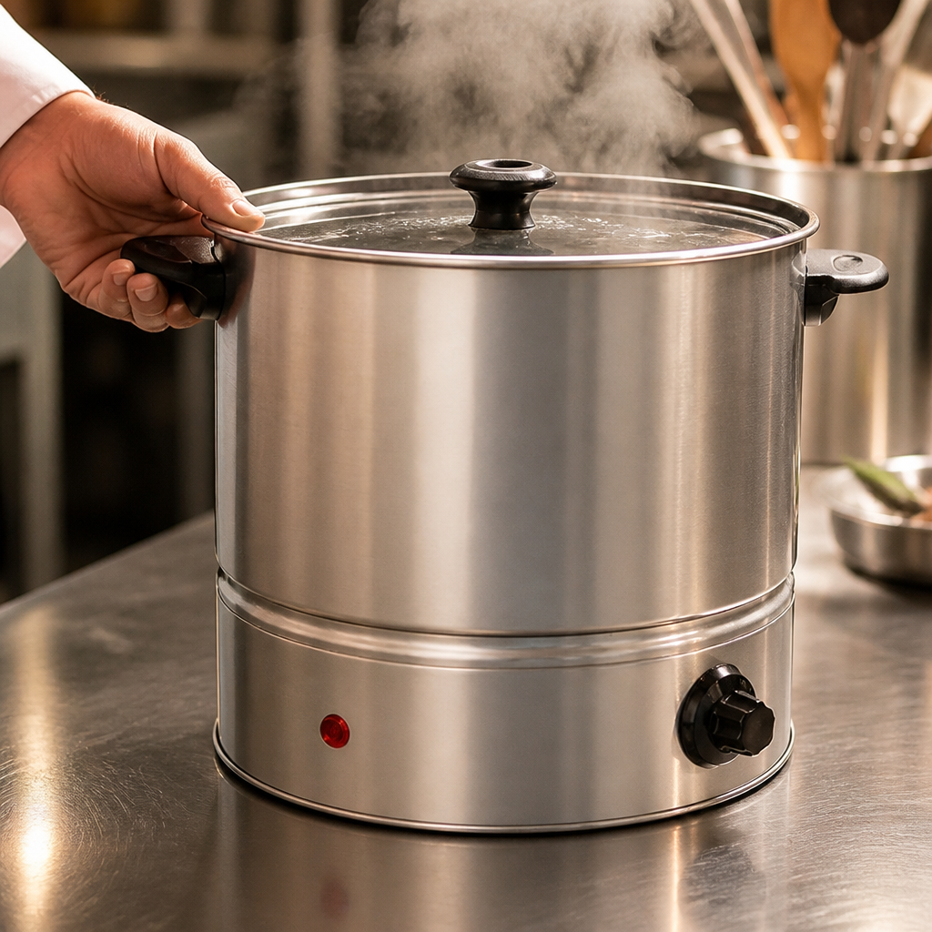 Commercial Food Steamer 6Ltr Stainless Steel Catering Appliance