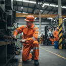 Premium High Visibility Flame Retardant Coverall with Anti-Static Properties and Knee Pad Pockets in Orange Color