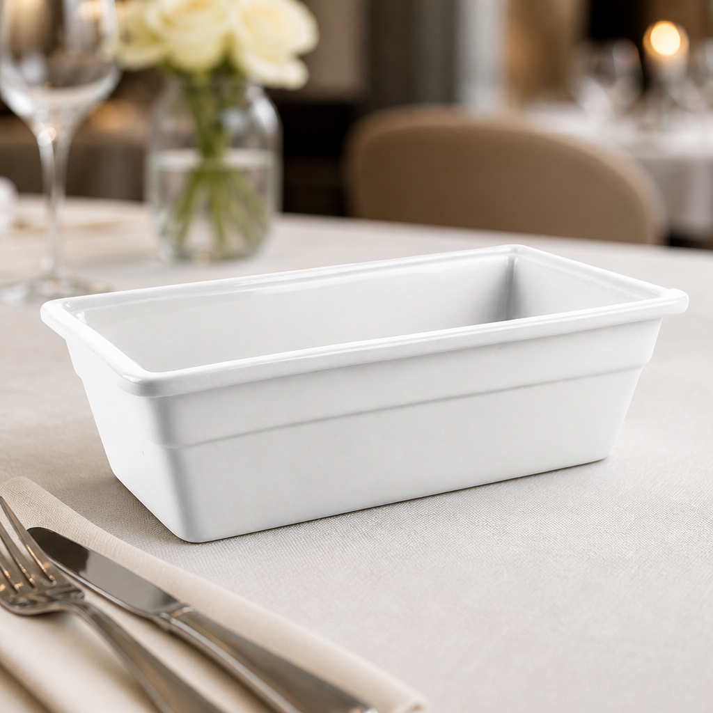 Commercial Porcelain One Third Gastronorm Bowl 2.387Ltr