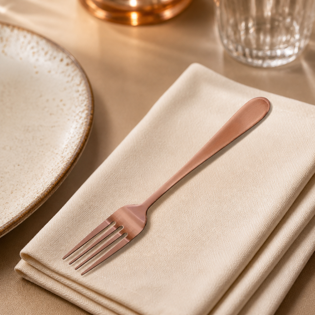 Copper Table Forks 12 Pack for commercial catering use