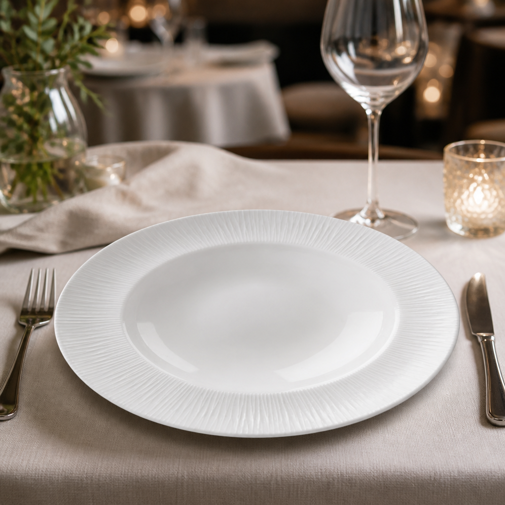 Commercial Bamboo Pasta Plates 304mm Eco-Friendly 12 Pack