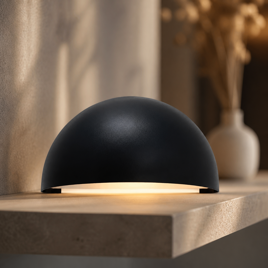 Maxi Outdoor Wall Light in Black Plastic, 145mm height