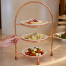Commercial Copper Cake Stand for 3 Plates 26cm Height