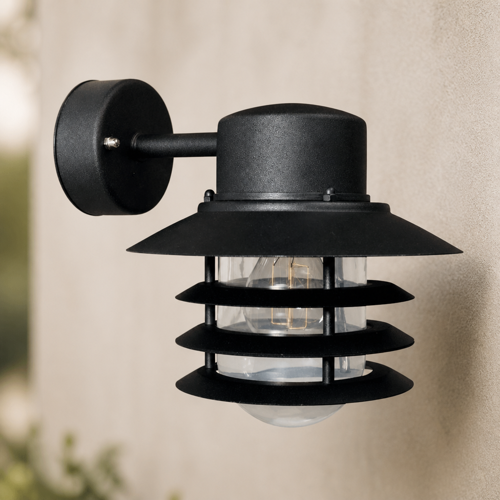 Outdoor Wall Light 230mm Height Metal Fixture for Exterior Use