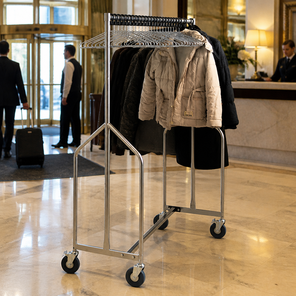Heavy Duty Commercial Garment Rail with 25 Hangers 1670mm