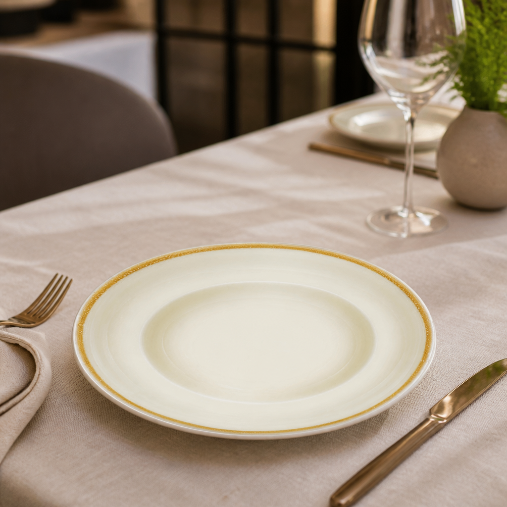 Set of 4 commercial 250mm porcelain pasta bowls