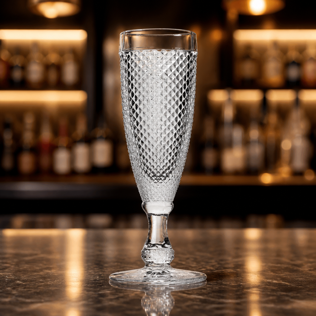 Set of 6 clear 150ml commercial champagne flutes
