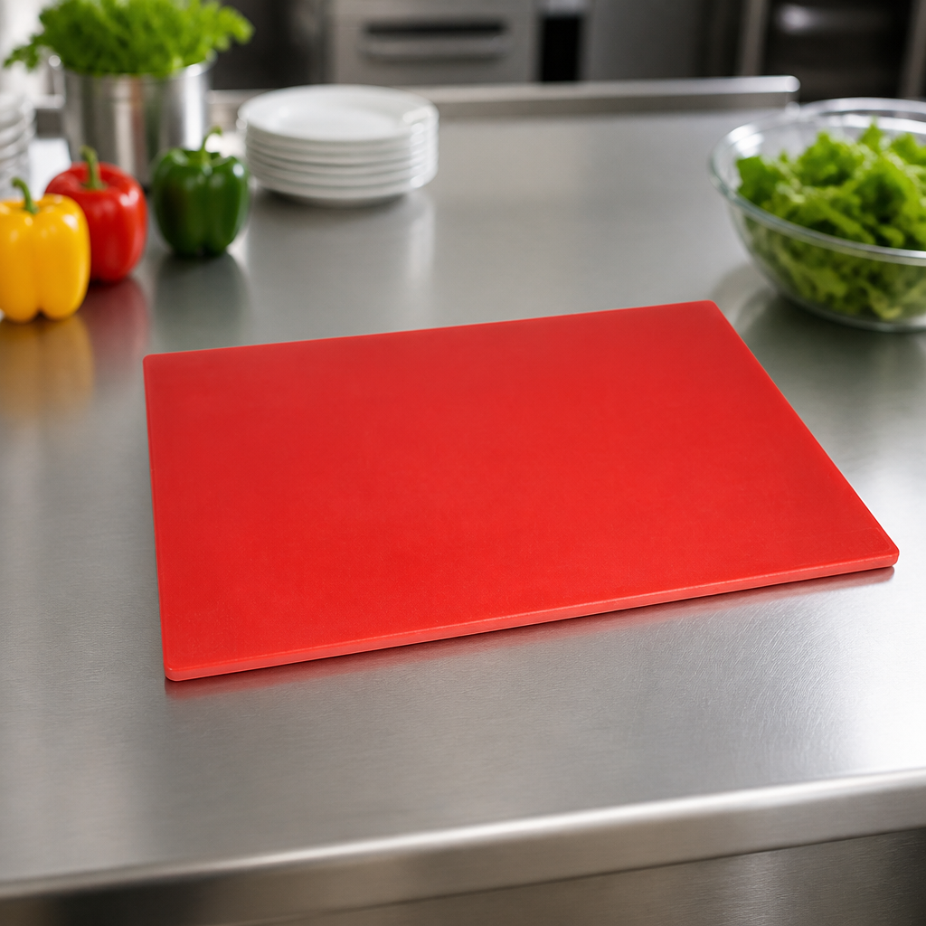 Commercial Antibacterial Chopping Board Red 450x300mm