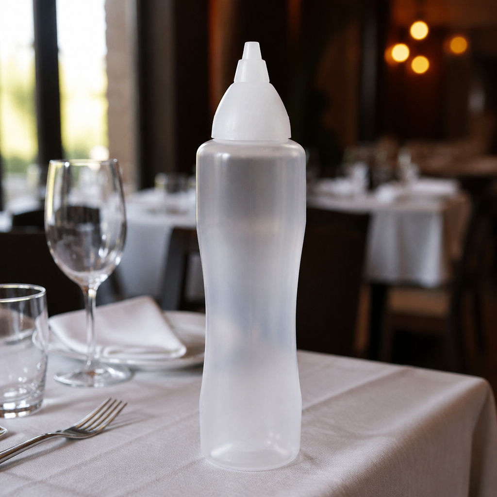 35oz clear non-drip squeeze sauce bottle dispenser