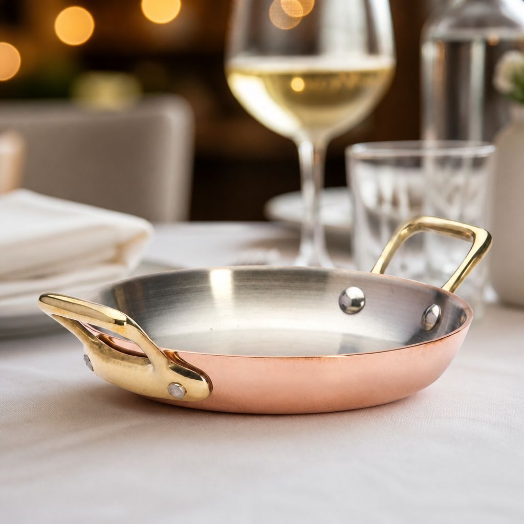 Commercial Copper Sizzler Plate 0.5 Ltr 12cm Diameter
