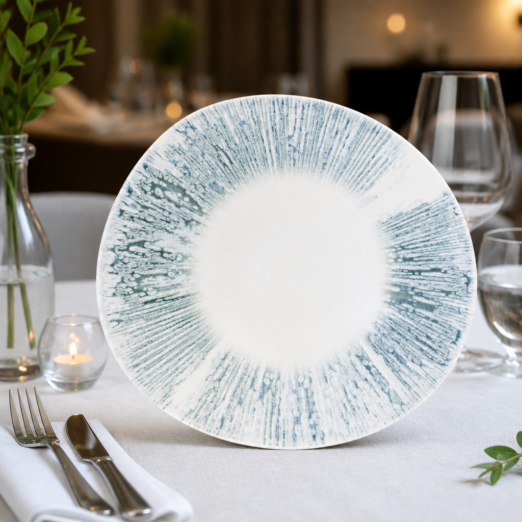 Pack of 12 Commercial Ceramic Bowls 200mm Blue Opal