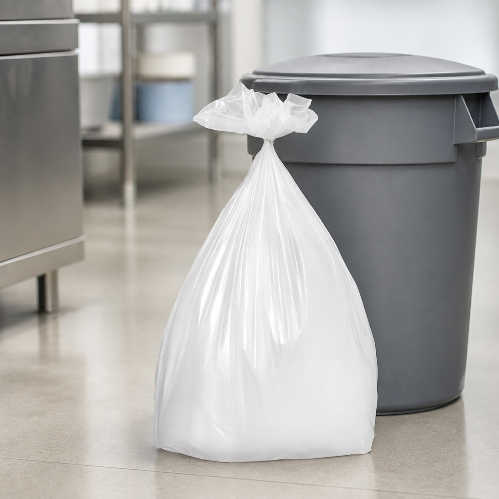 Commercial Heavy Duty Bin Bags Clear 45Ltr Pack of 100