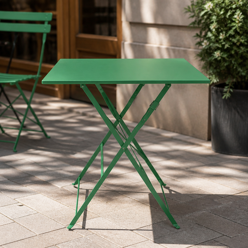 Commercial Outdoor Square Table 600x600mm Forest Green