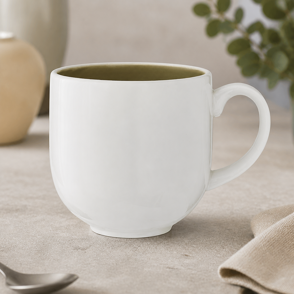 Commercial City Mugs Olive 340ml Pack of 12 Durable Ceramics