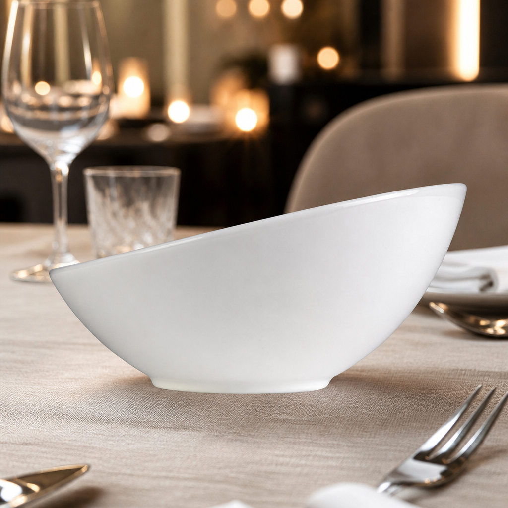 Commercial Large Slanted Bowls 796ml Porcelain 6 Pack