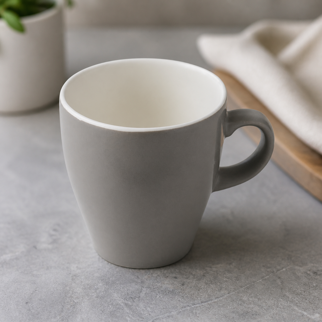 Commercial Tulip Cups Grey 280ml Super Vitrified Ceramic 12 Pack