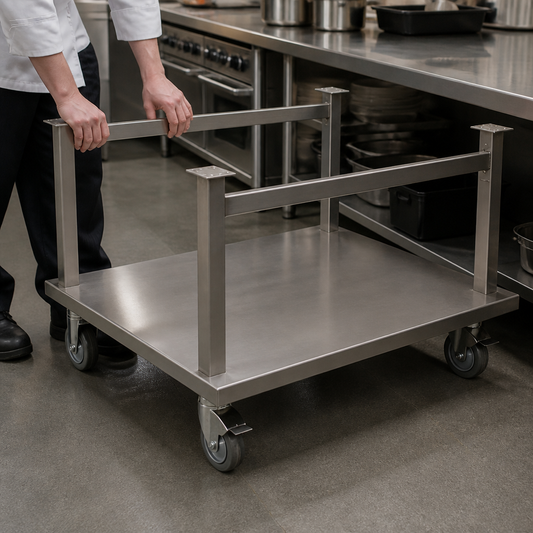 Commercial Stainless Steel Mobile Stand for 900mm Countertop