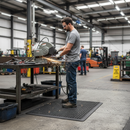Premium Anti-Fatigue Rubber Matting with Flexible Dome Construction - 600x900mm Black with Yellow Border