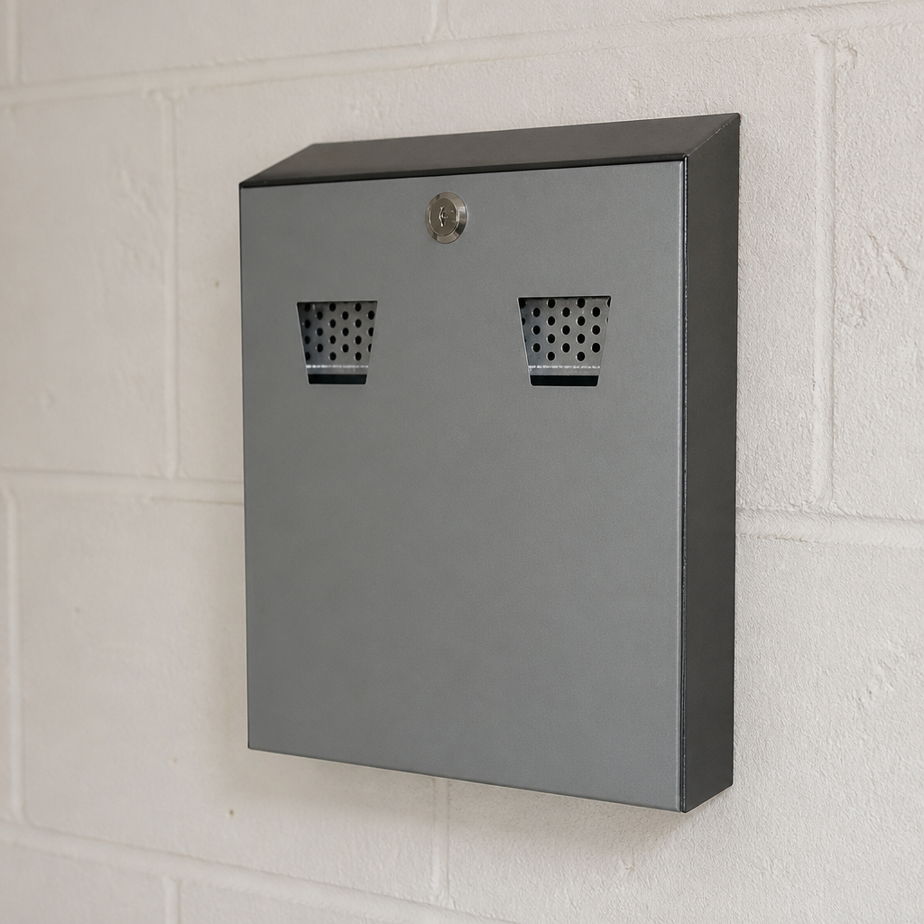 Commercial Wall Mounted Ash Bin for outdoor spaces