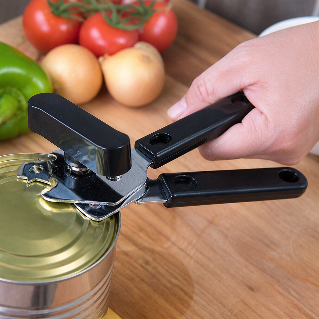 Commercial Can Opener Black Stainless Steel Essential Tool