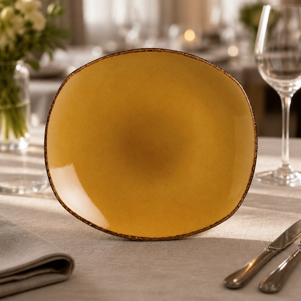 Commercial Mustard Spice Plates 202mm - 24 Pack Porcelain