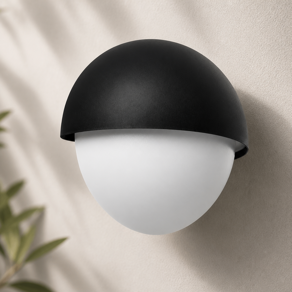 Outdoor Wall Light 180mm Warm Light Plastic Fixture for Patios