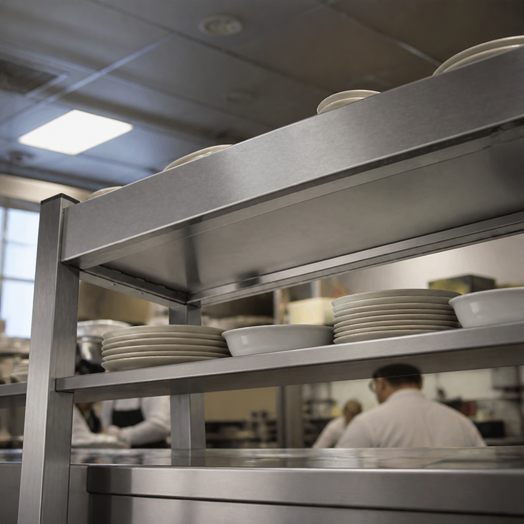 Commercial Three-Tier Ambient Overshelves for kitchens