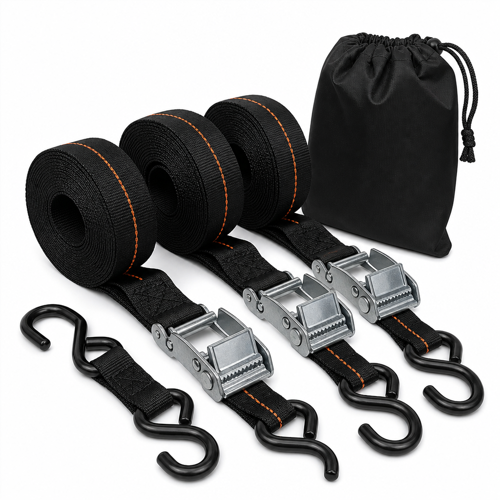 3m Tie Down Straps with Cam Buckles 250kg Load