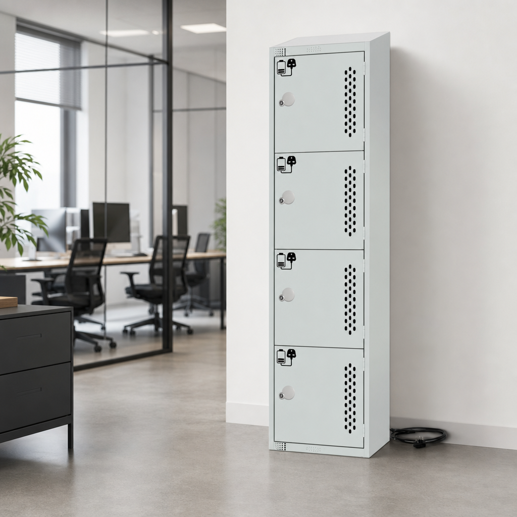 4-6 Door Charging Locker with Cam Locks and Sloping Top