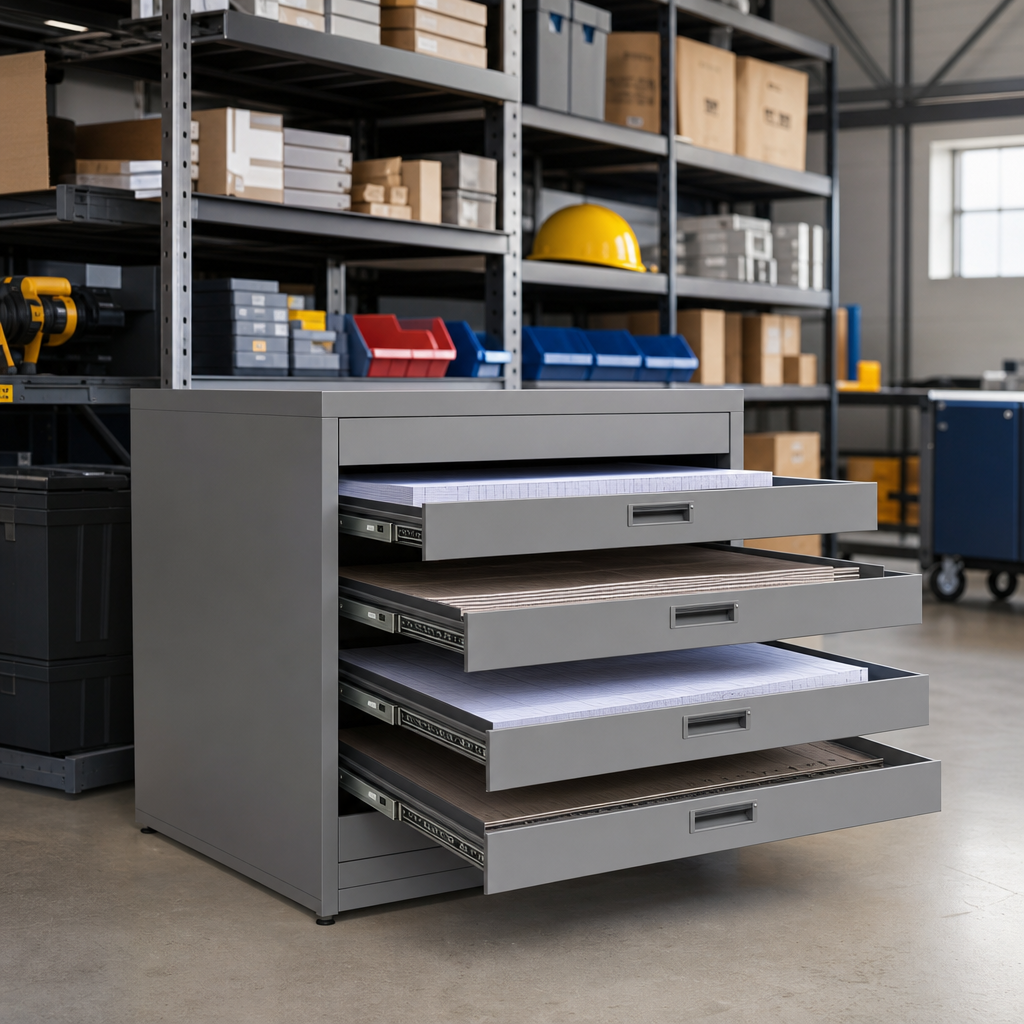 4 Drawer Open Paper Storage Cabinet