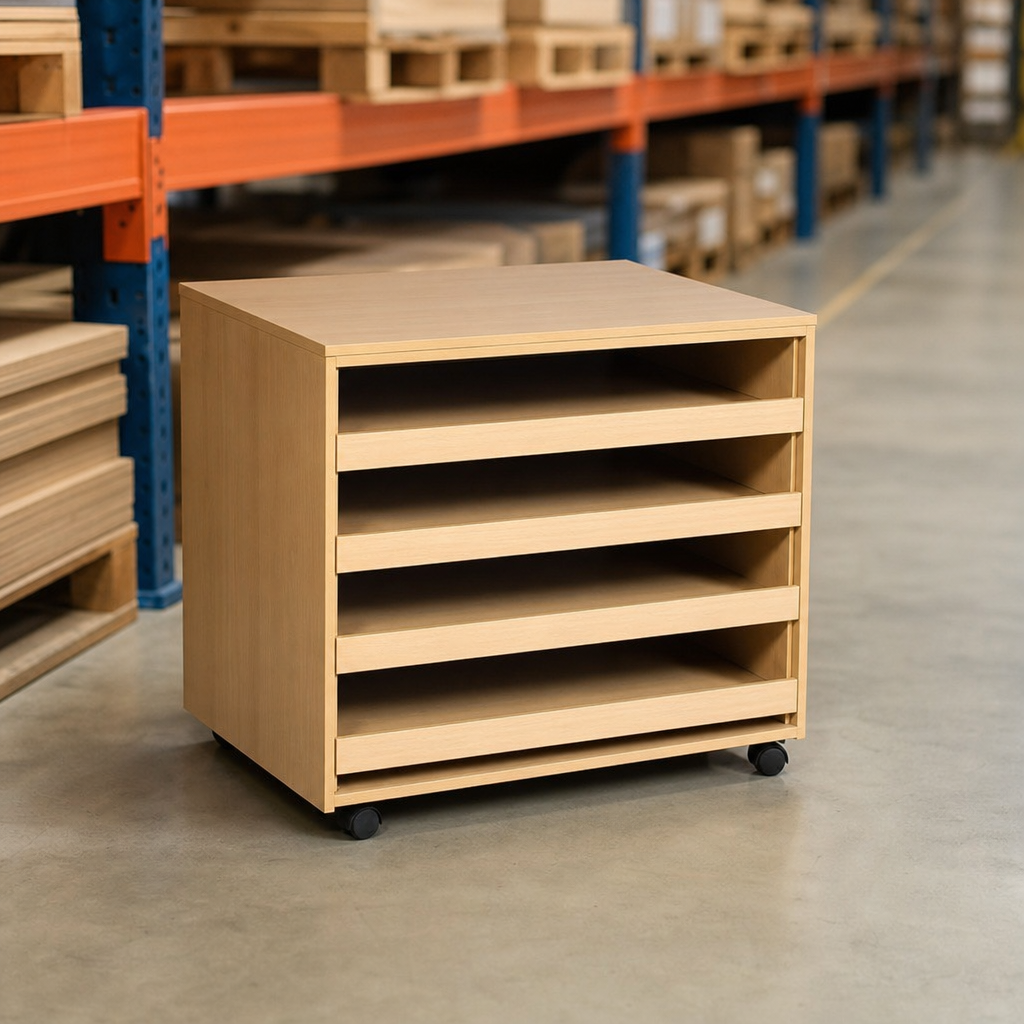 4 Drawer Open Paper Storage Cabinet