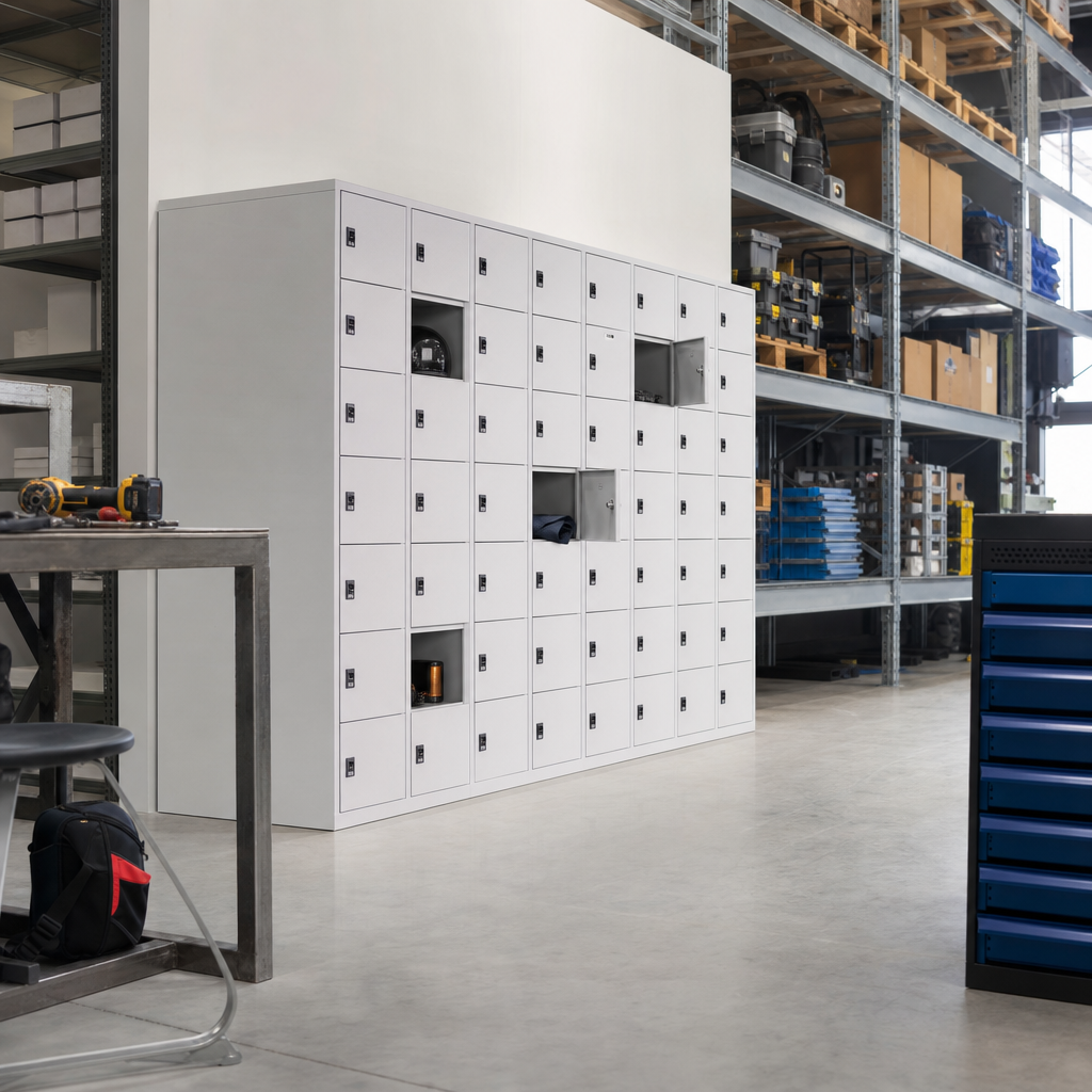 40 Door Personal Effects Lockers with Antibacterial Coating