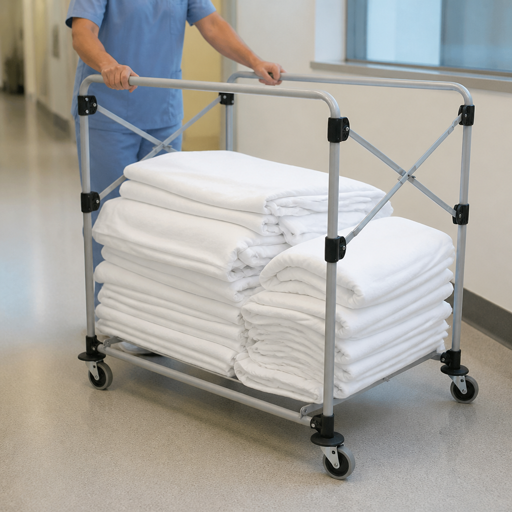 Commercial Linen Truck 300L Capacity Folding Trolley