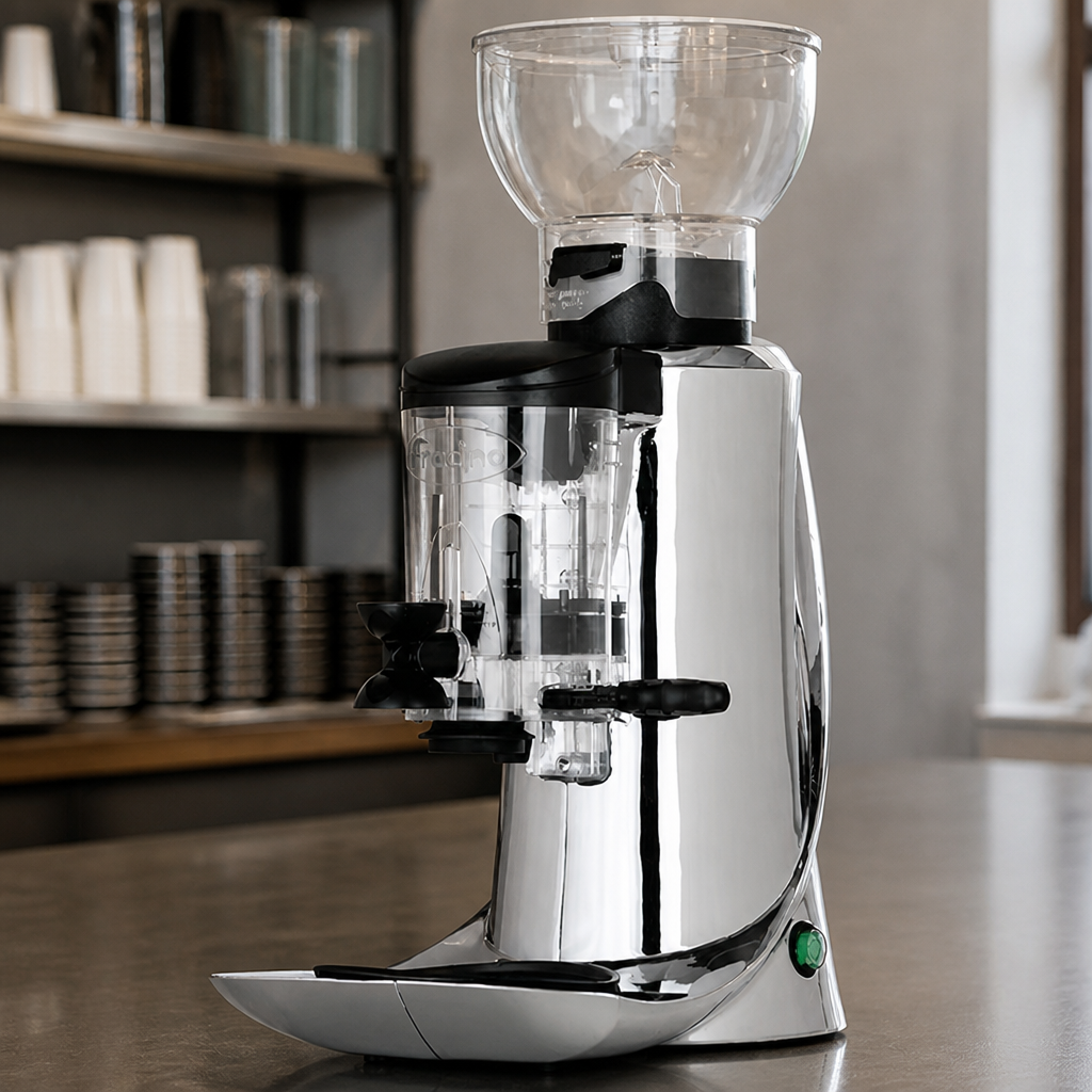 Commercial Coffee Grinder 55db Silver Finish 625mm High