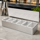 Commercial 6 Compartment Condiment Holder Stainless Steel
