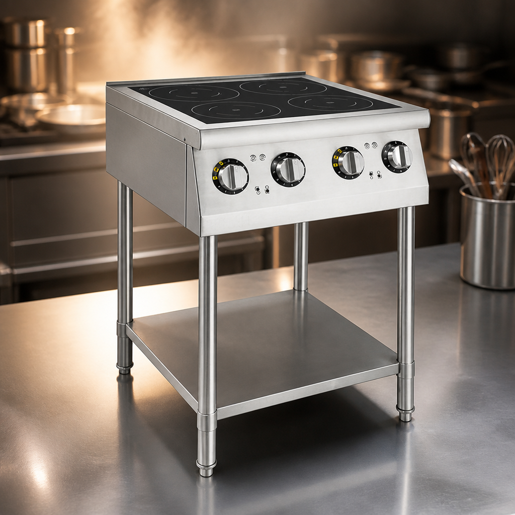 Commercial 4 Zone Induction Hob 2x 3kW Electric Stainless Steel
