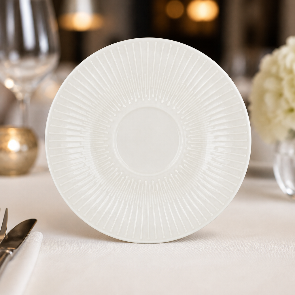 Commercial Rimmed Combi Saucers 160mm China 12 Pack