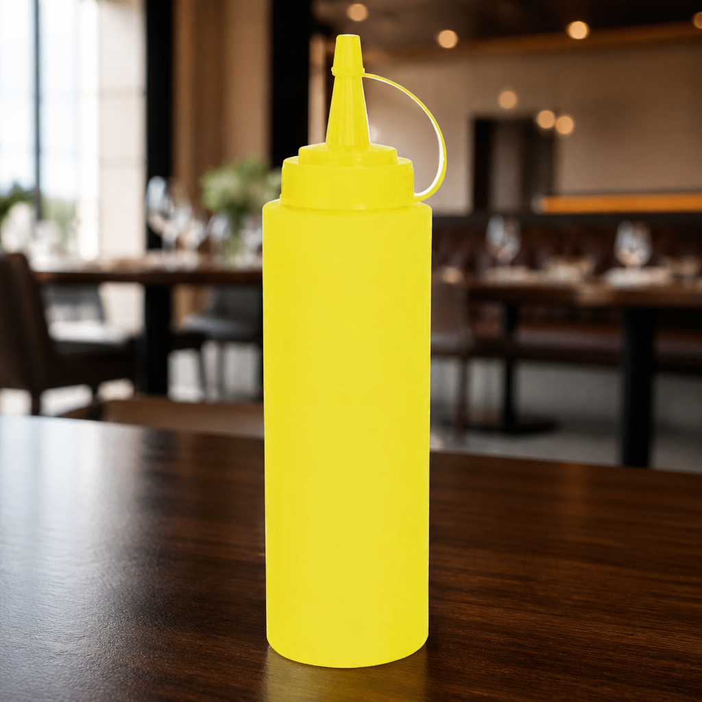 12oz Commercial Yellow Squeeze Sauce Bottle for Mustard Dispenser